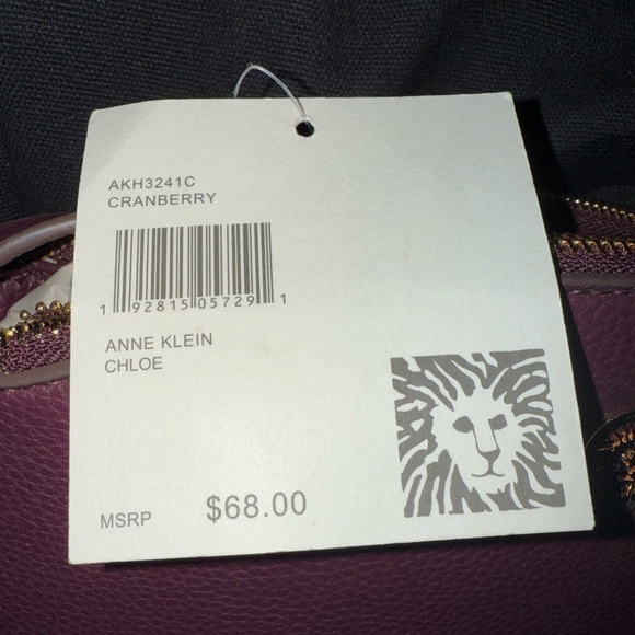 Anne Klein Structured Burgundy Crossbody Bag with Gold Hardware - Picture 4 of 8